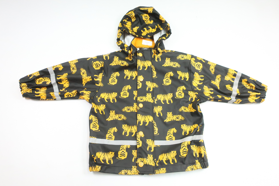 Regnjakke med tigre fra Lindex - Størrelse 86 - Sort