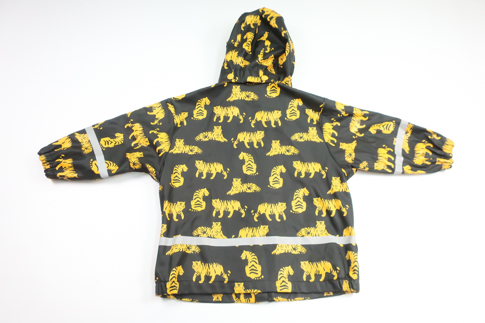 Regnjakke med tigre fra Lindex - Størrelse 86 - Sort