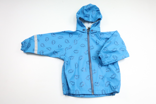 Regnjakke med dinosaurer fra H&M - Størrelse 86/92 - Blå