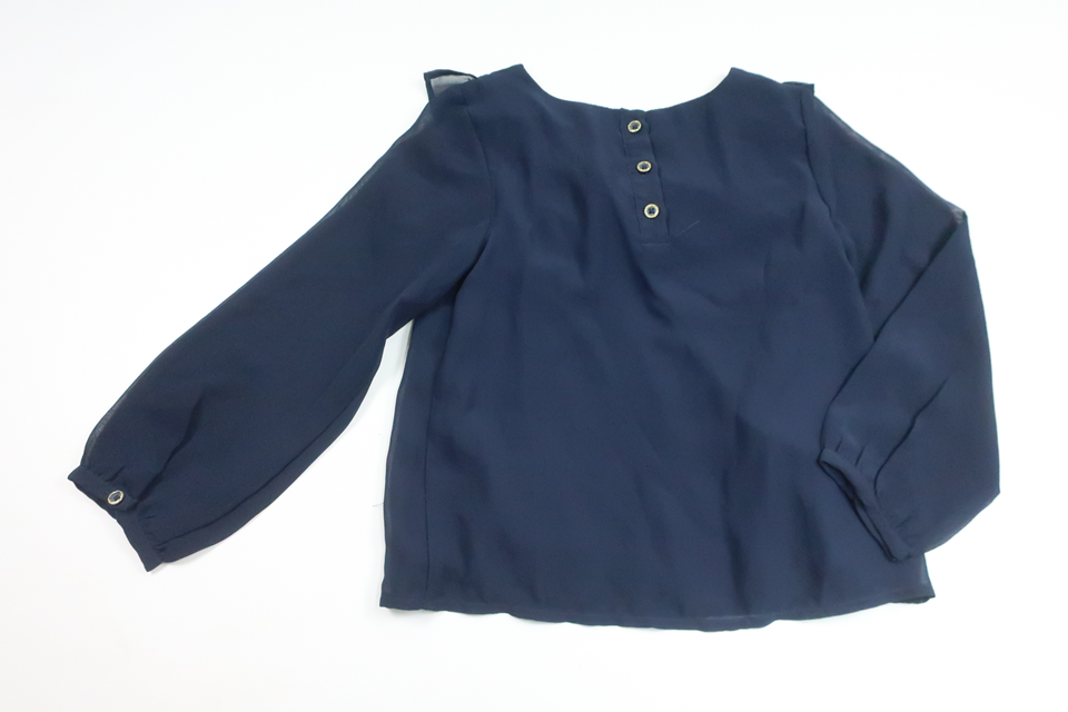 Bluse med flæser fra Primark - Størrelse 110 - Marineblå