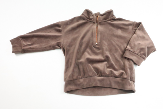 Sweater i velour fra H&M - Størrelse 92 - Brun