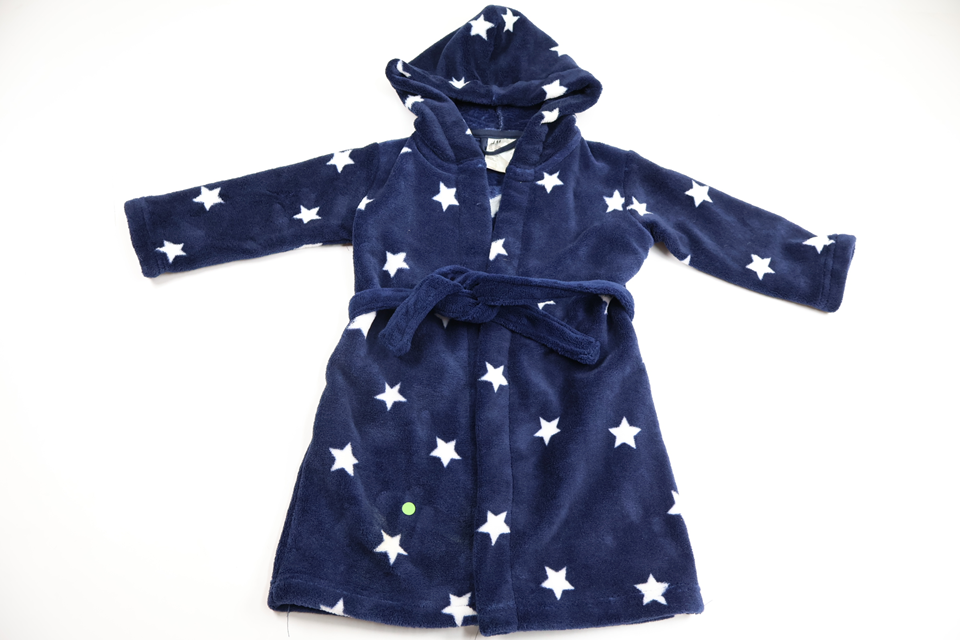 Morgenkåbe/badekåbe med stjerner fra H&M - Størrelse 92 - Marineblå