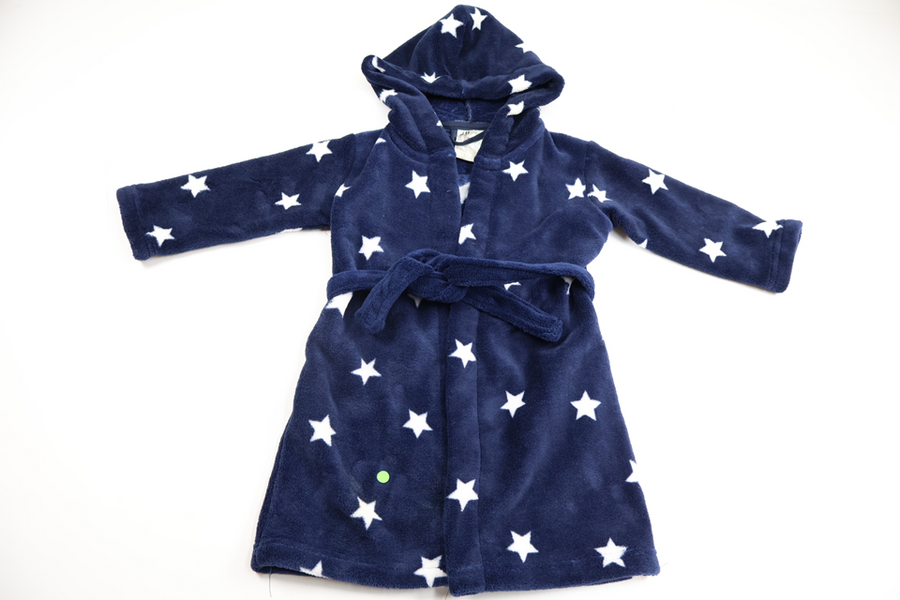 Morgonrock/Badrock med stjärnor från H&M - Storlek 92 - Marinblå
