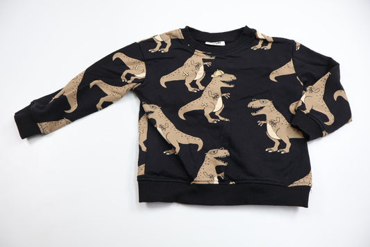 Sweatshirt med dinosaurier från Kappahl - Storlek 86/92 - Svart
