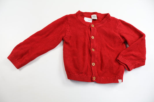 Stickad kofta från Lindex - Storlek 92 - Röd