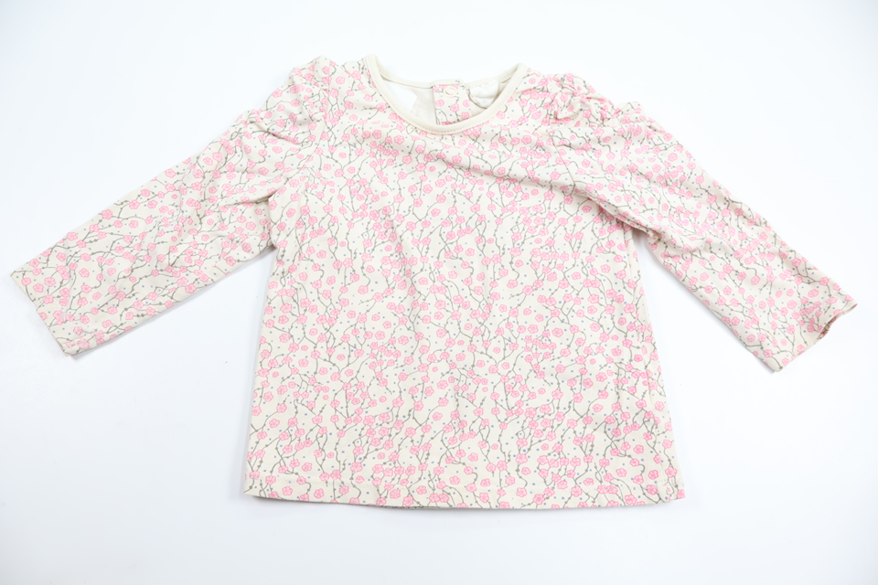Blomstret trøje fra H&M - Størrelse 74 - Råhvid