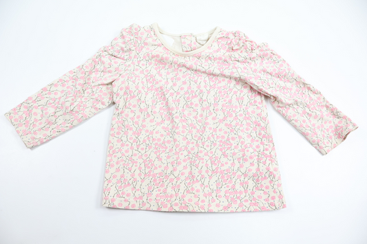 Blomstret trøje fra H&M - Størrelse 74 - Råhvid