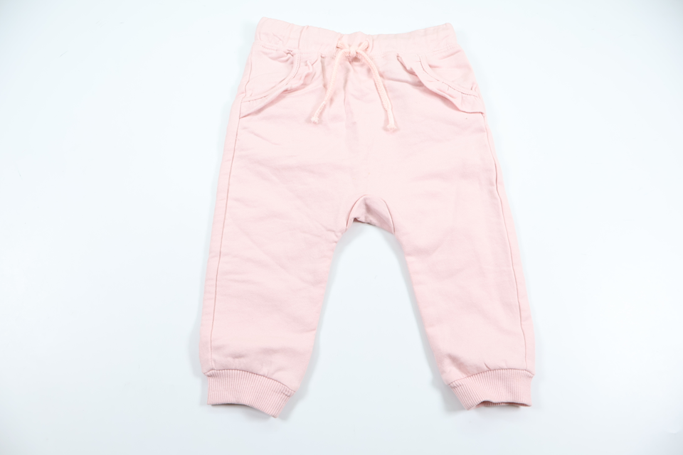 Bukser med flæse fra ICA I Love Eco - Størrelse 74 - Rosa