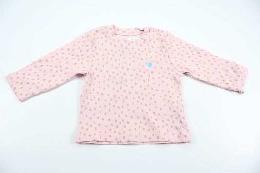 Ribstrikket trøje fra ICA I Love Eco - Størrelse 74 - Rosa