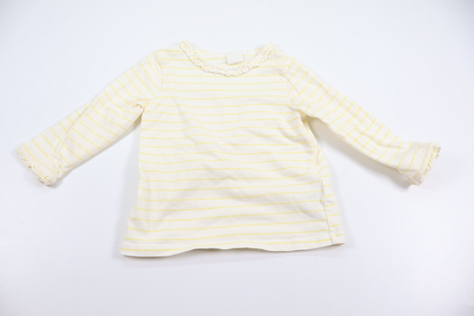 Stribet sweater fra H&M - Størrelse 74 - Hvid