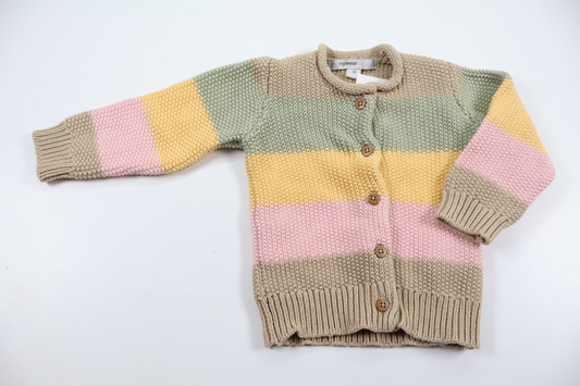 Strikket cardigan fra My Wear Baby - Størrelse 74 - Multifarvet
