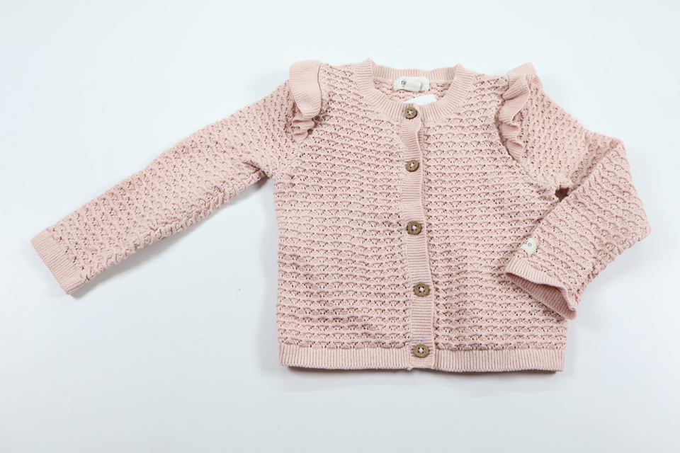 Strikket cardigan fra Newbie - Størrelse 74 - Lyserød