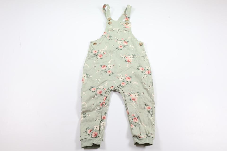 Blomstrede overalls fra Newbie - Størrelse 86 - Grøn