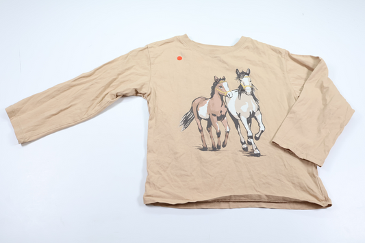 Trøje med heste fra H&M - Størrelse 122/128 - Beige