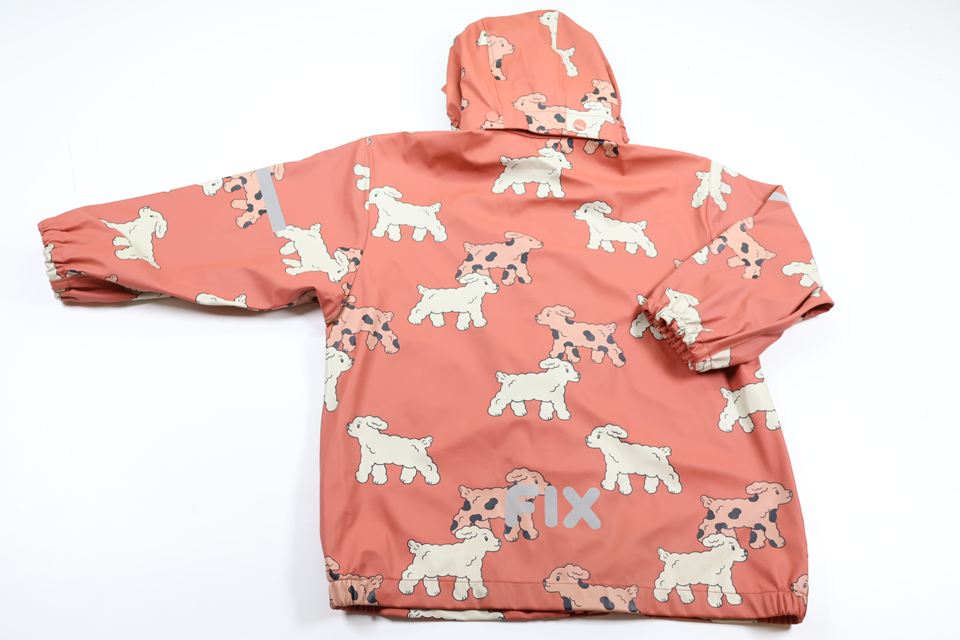 Regnjakke med hunde fra FIX by Lindex - Størrelse 116 - Rosa