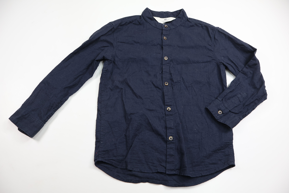 Skjorta i linnemix från H&M - Storlek 122 - Marinblå