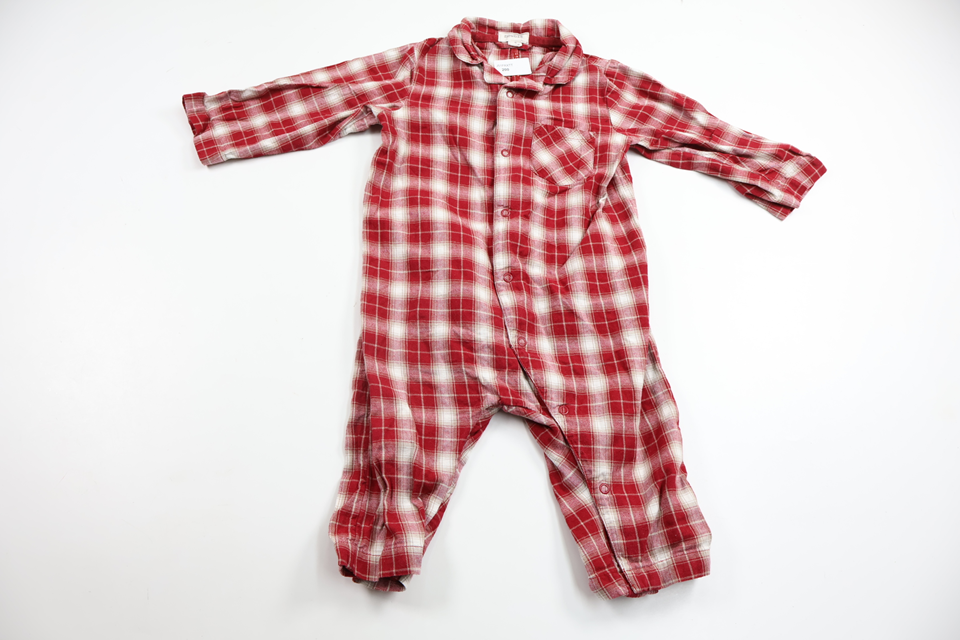 Rutig pyjamas från Newbie - Storlek 74 - Röd