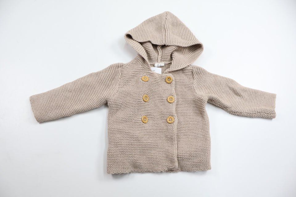Stickad munkjacka från H&M - Storlek 74 - Beige