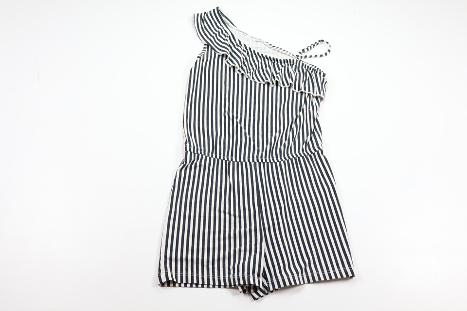 Stribet jumpsuit fra Name It - Størrelse 128 - Sort