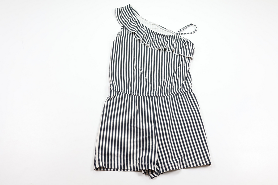 Stribet jumpsuit fra Name It - Størrelse 128 - Sort