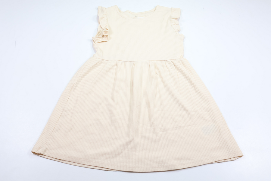 Ribbet kjole fra H&M - Størrelse 122/128 - Beige