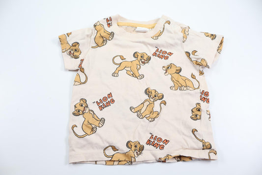 T-shirt med Simba fra Løvernes Konge fra H&M - Størrelse 68 - Råhvid