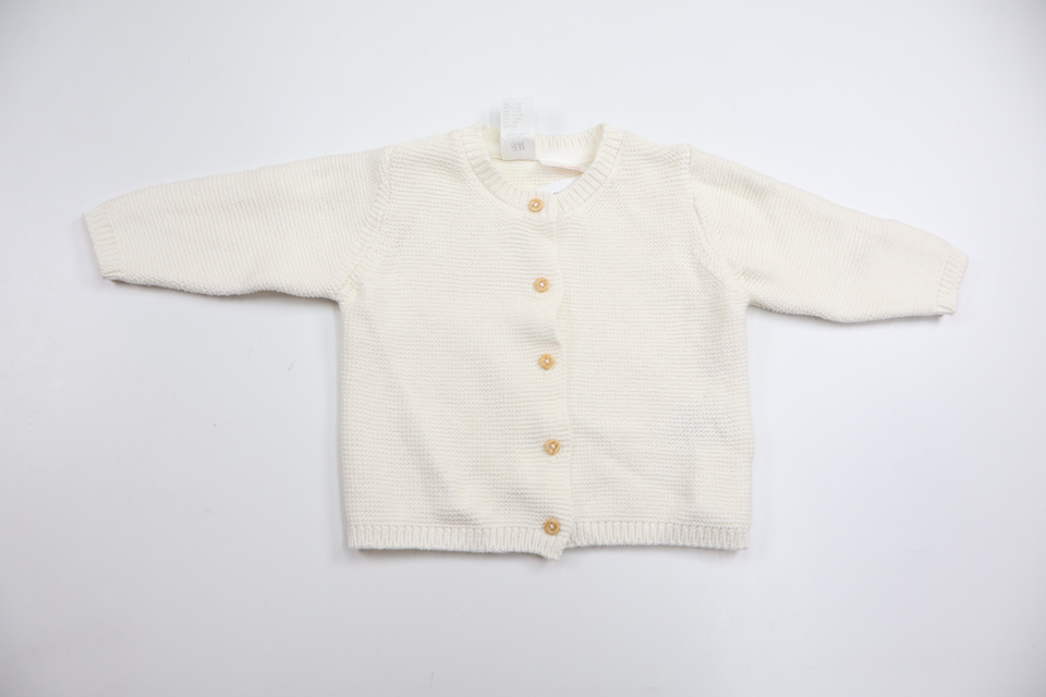Stickad kofta från H&M - Storlek 56 - Benvit