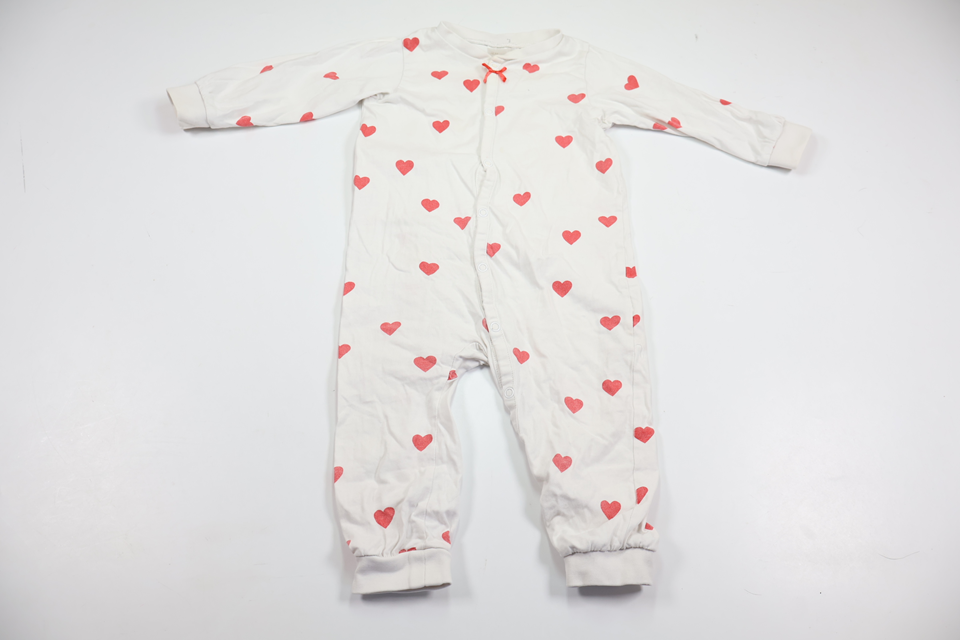 Pyjamas med hjerter fra H&M - Størrelse 80 - Hvid