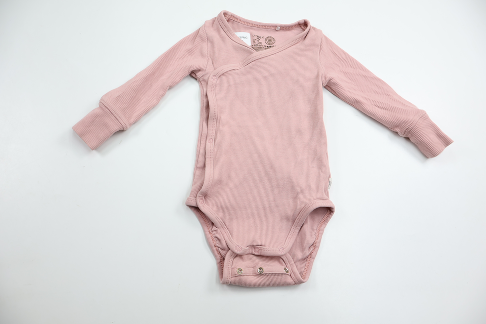 Ribbad omlottbody från Lindex - Storlek 68 - Rosa