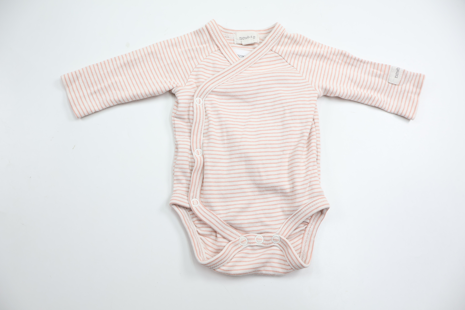 Randig omlottbody från Newbie - Storlek 50 - Rosa