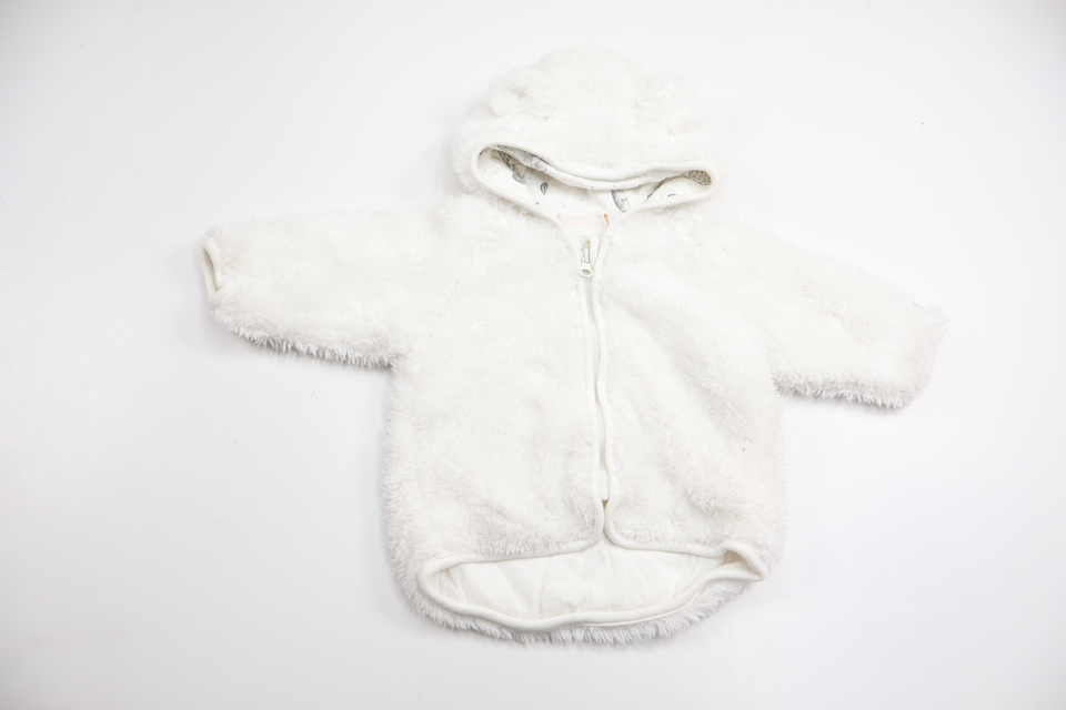 Munkjacka i fleece från Lindex - Storlek 56 - Vit