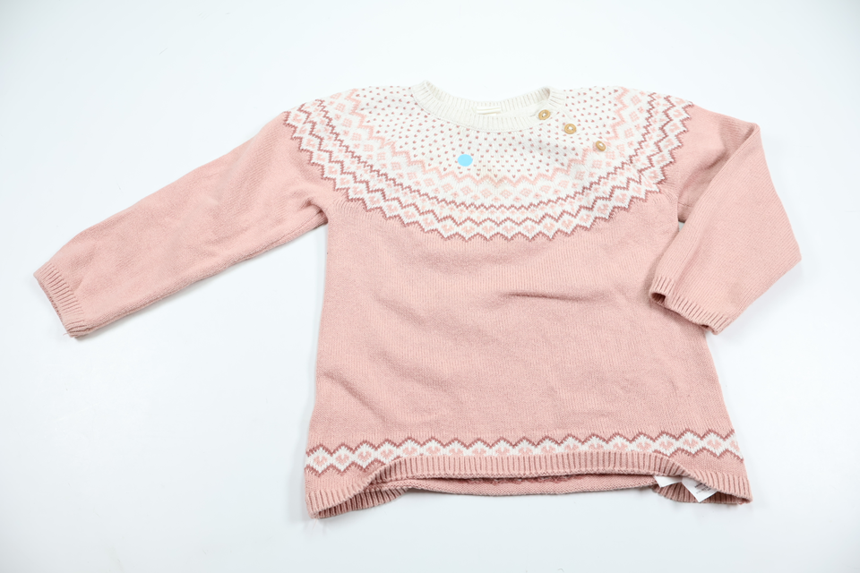 Strikket sweater fra H&M - Størrelse 86 - Lyserød