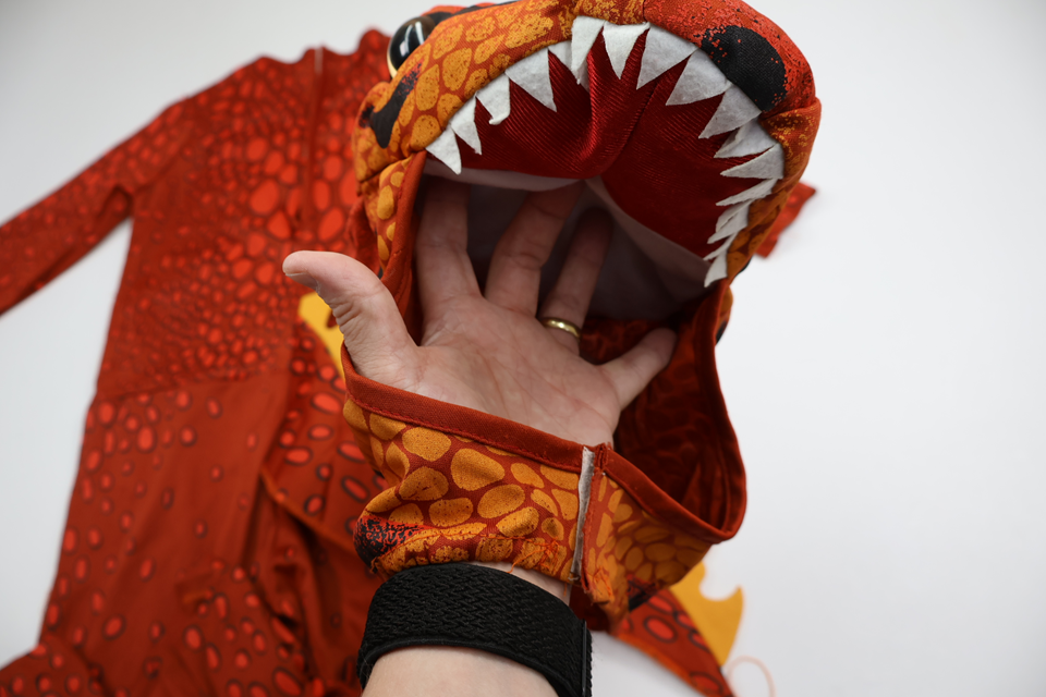 Dräkt Dinosaurie - T-Rex från Okänt - Storlek 98/104 - Orange