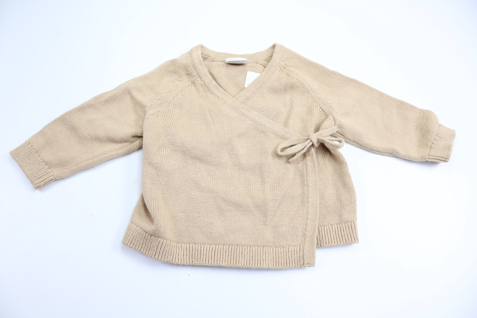 Strikket wrap-trøje fra Lindex - Størrelse 56 - Beige