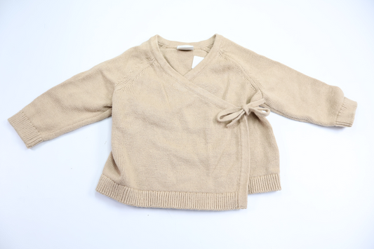 Strikket wrap-trøje fra Lindex - Størrelse 56 - Beige