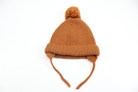 Strikket fleeceforet hue fra Zara - Størrelse 74/80 - Brun