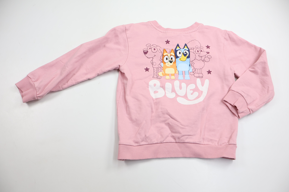Sweatshirt med Bluey från Bluey - Storlek 98/104 - Rosa