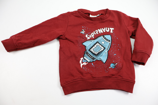 Sweatshirt fra Name It - Størrelse 80 - Vinrød