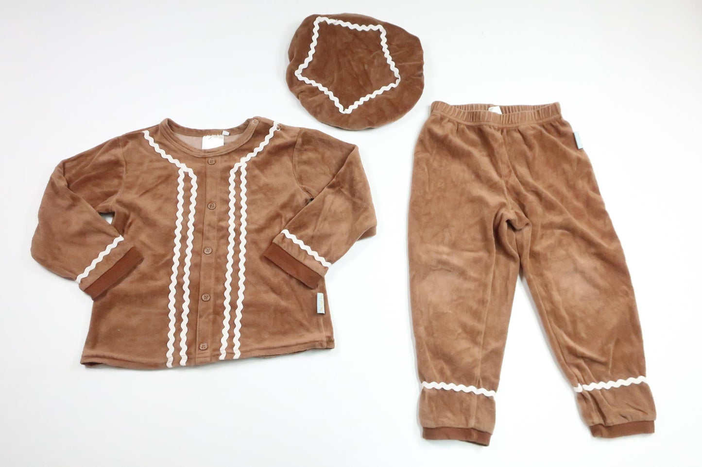 Peberkagekostume i fleece fra Den Goda Fen - Størrelse 98/104 - Brun