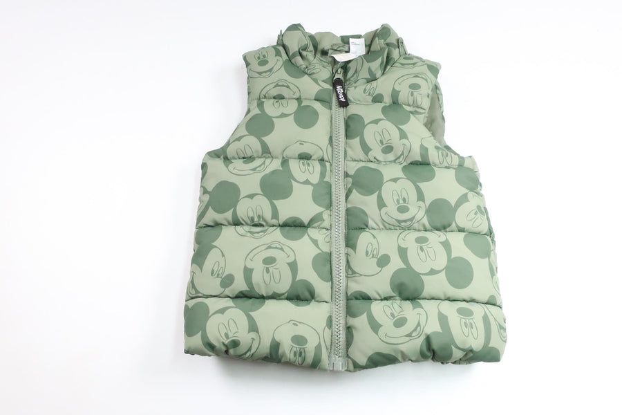 Vatteret vest med Mickey Mouse fra H&M - Størrelse 86 - Grøn