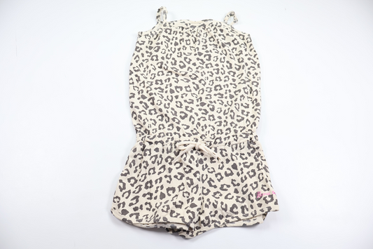 Leopardmønstret jumpsuit fra Novastar - Størrelse 92 - Råhvid