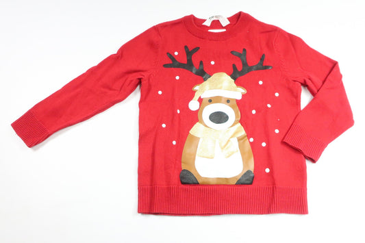 Strikket sweater med julemotiv fra H&M - Størrelse 98/104 - Rød