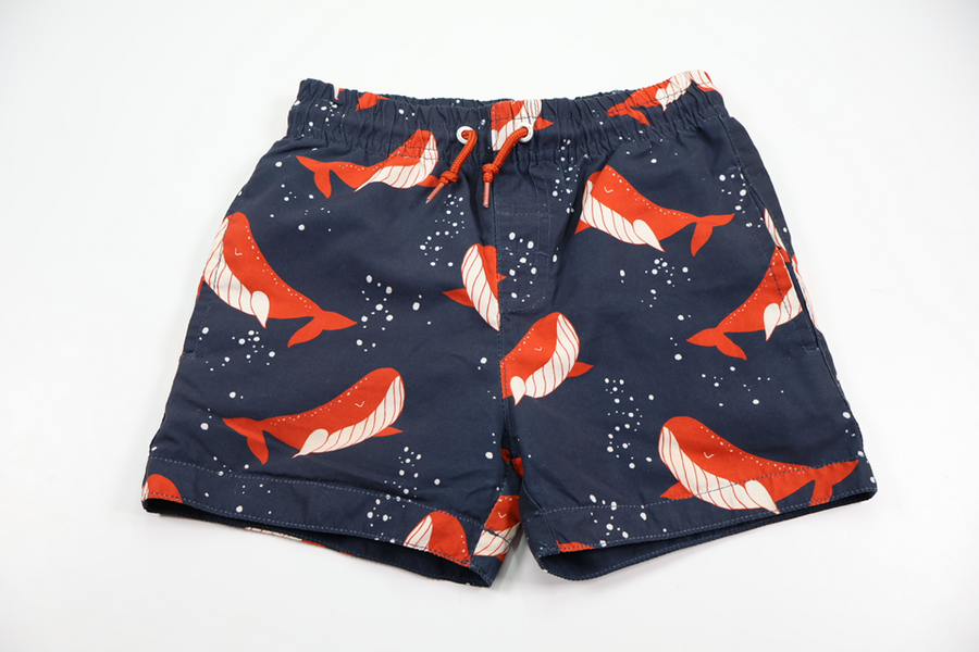 Badeshorts med hvaler fra Minimarket - Størrelse 98/104 - Marineblå