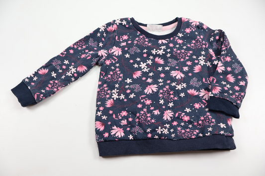 Blomstret trøje fra So Cute - Størrelse 80 - Marineblå