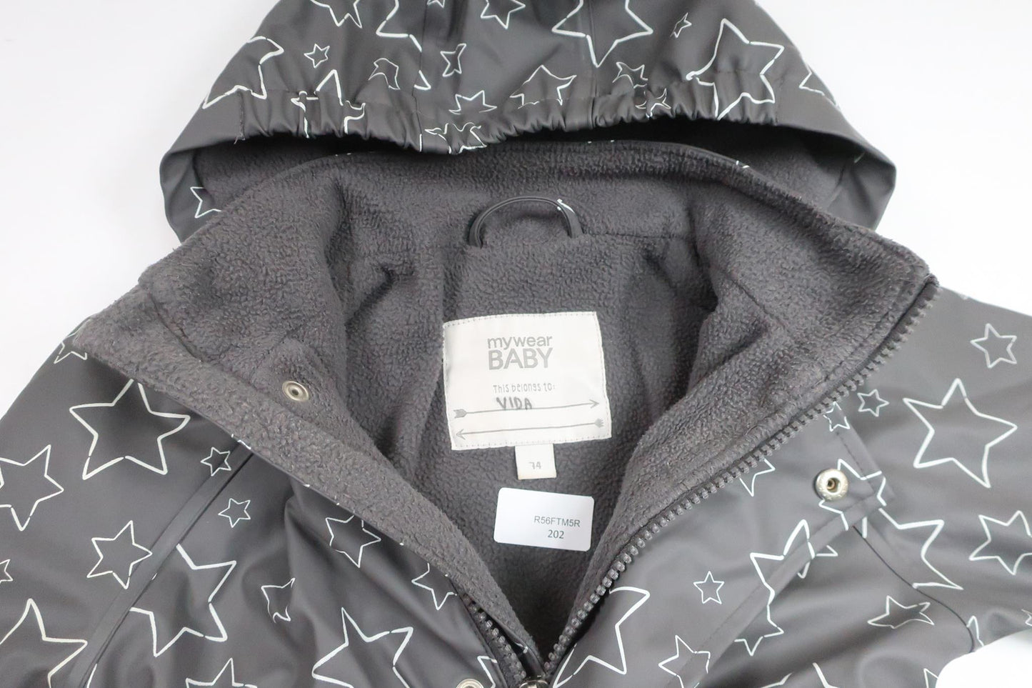 Forede regnoveralls fra My Wear Baby - Størrelse 74 - Grå