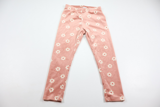 Blomstrede fleecebukser fra Lindex - Størrelse 104 - Rosa