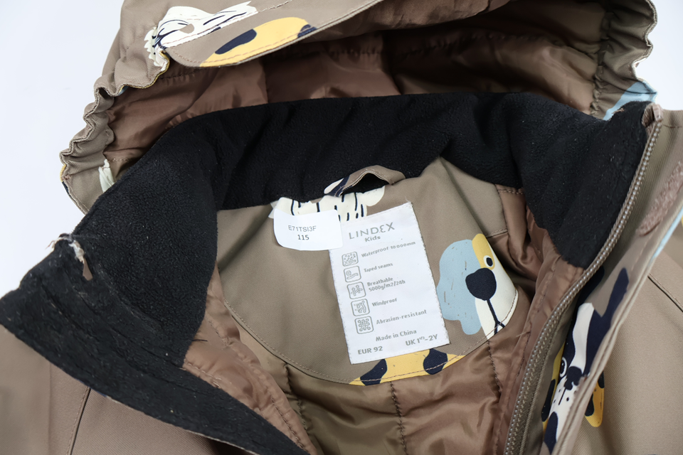 Vinterheldragt med hunde fra FIX by Lindex - Størrelse 92 - Beige