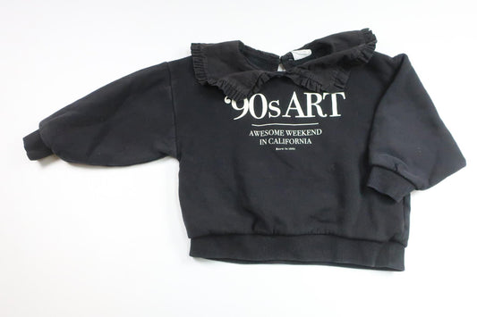 Sweatshirt med krave fra Zara - Størrelse 110 - Sort