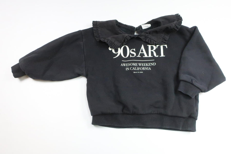 Sweatshirt med krave fra Zara - Størrelse 110 - Sort