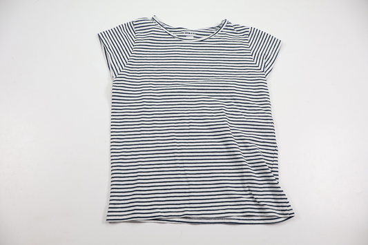 Stribet t-shirt fra Åhléns - Størrelse 98/104 - Hvid